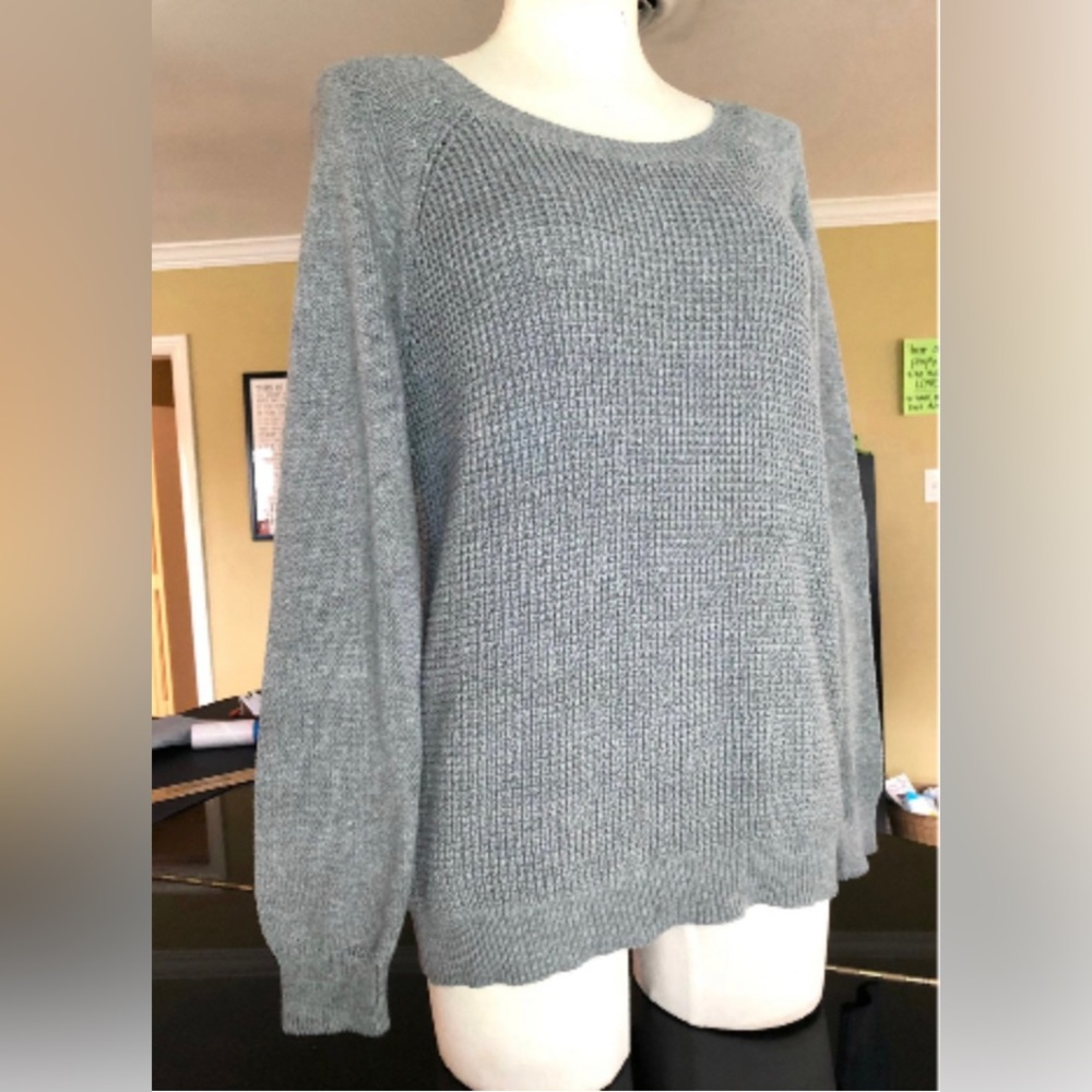 ‼️SOLD‼️ Merona Gray Cotton Thermal Knitted Pullover Sweater